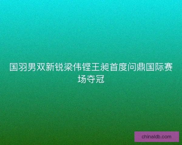 国羽男双新锐梁伟铿王昶首度问鼎国际赛场夺冠